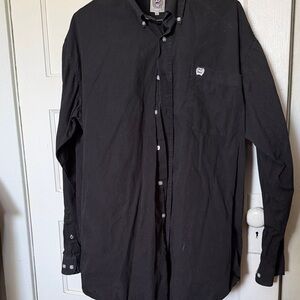 Cinch Men's Black Casual Button-Down Shirt Large